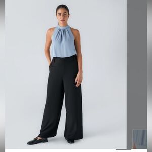 Keyhole Back Halter Sleeveless Work Bodysuit NWT L